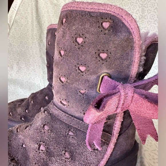 UGG Boots With Suede Bows And Hearts | Color: Lavender and purple| Size: 11 - Picture 5 of 7
